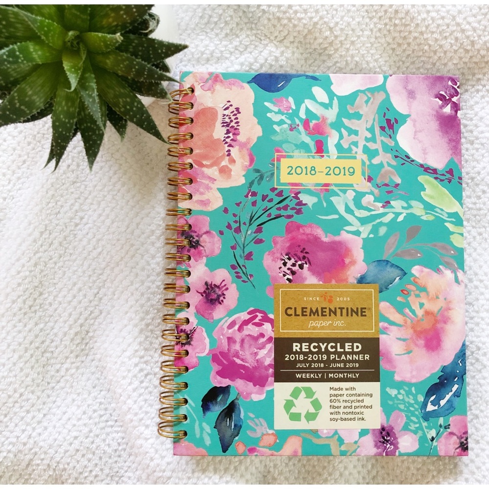 Teal Floral 2018-2019 Planner